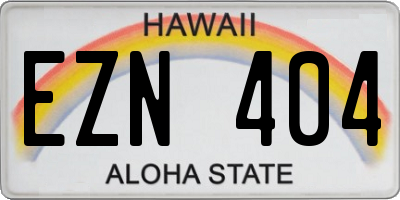 HI license plate EZN404
