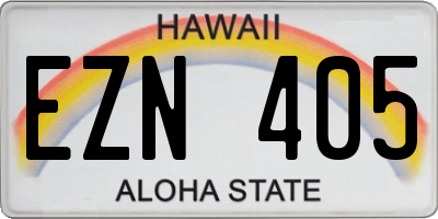 HI license plate EZN405