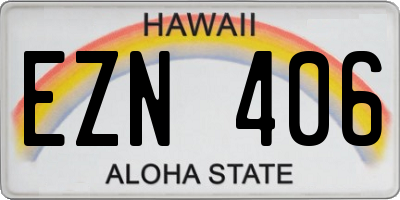 HI license plate EZN406
