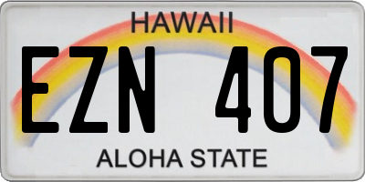HI license plate EZN407