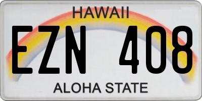 HI license plate EZN408