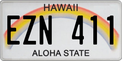 HI license plate EZN411