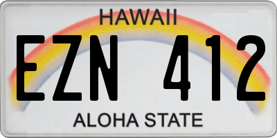 HI license plate EZN412