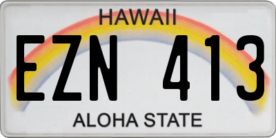 HI license plate EZN413