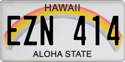 HI license plate EZN414