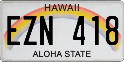 HI license plate EZN418