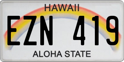 HI license plate EZN419
