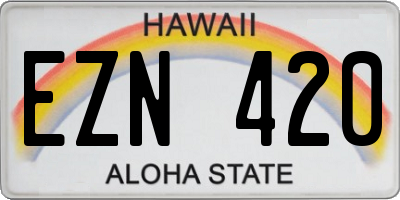 HI license plate EZN420