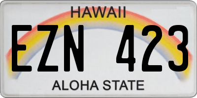 HI license plate EZN423