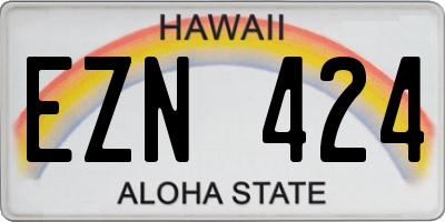 HI license plate EZN424