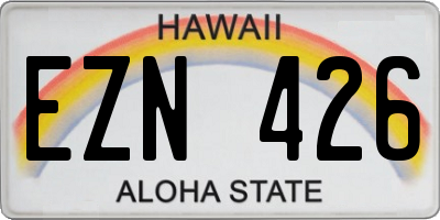 HI license plate EZN426