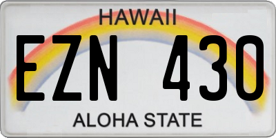 HI license plate EZN430
