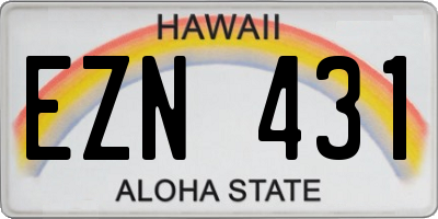HI license plate EZN431
