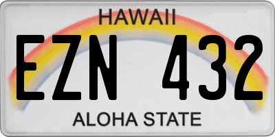 HI license plate EZN432