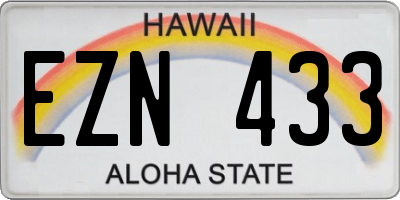 HI license plate EZN433