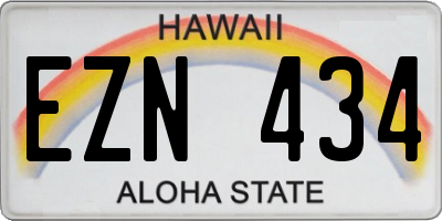 HI license plate EZN434