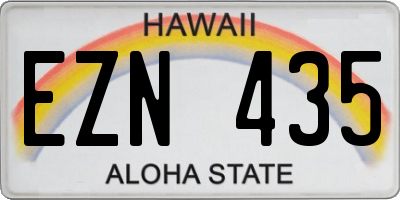 HI license plate EZN435