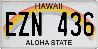 HI license plate EZN436