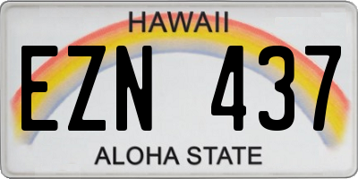 HI license plate EZN437