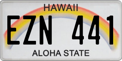 HI license plate EZN441