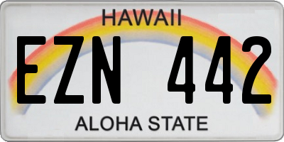 HI license plate EZN442
