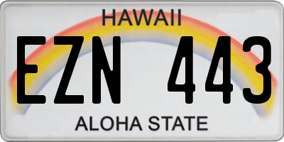 HI license plate EZN443