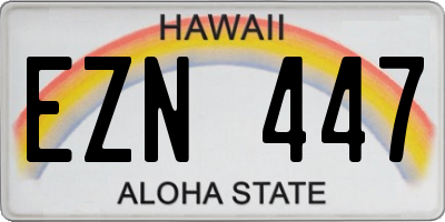HI license plate EZN447