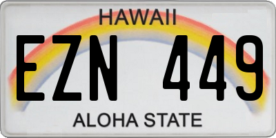 HI license plate EZN449
