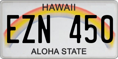 HI license plate EZN450
