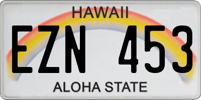 HI license plate EZN453