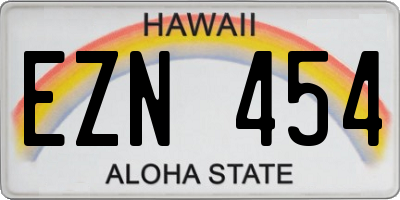 HI license plate EZN454