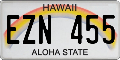 HI license plate EZN455