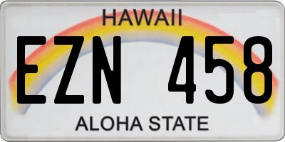 HI license plate EZN458