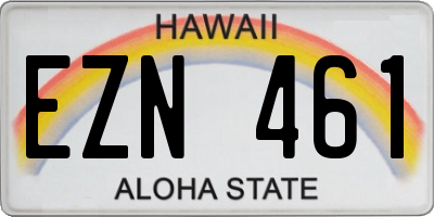 HI license plate EZN461