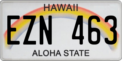 HI license plate EZN463