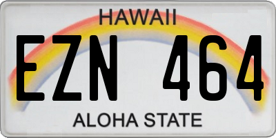 HI license plate EZN464