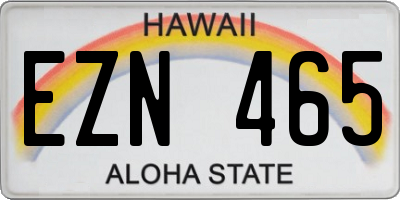 HI license plate EZN465