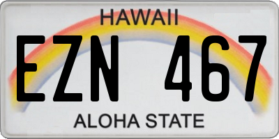 HI license plate EZN467