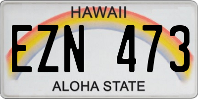 HI license plate EZN473