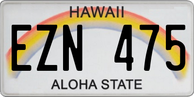 HI license plate EZN475