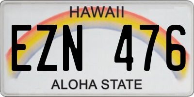 HI license plate EZN476