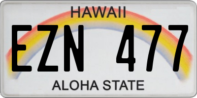 HI license plate EZN477