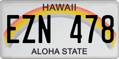 HI license plate EZN478
