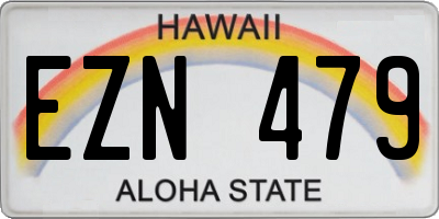 HI license plate EZN479