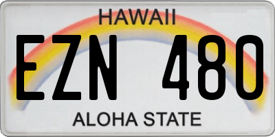 HI license plate EZN480
