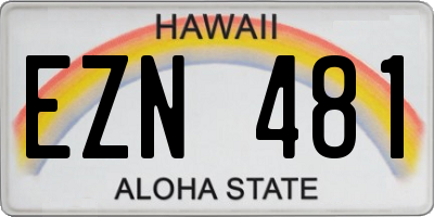 HI license plate EZN481