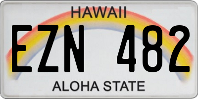 HI license plate EZN482
