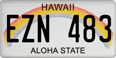 HI license plate EZN483