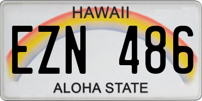 HI license plate EZN486