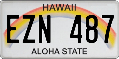 HI license plate EZN487